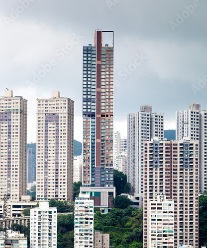 View of high rises from Hong Kong Park in Hong Kong