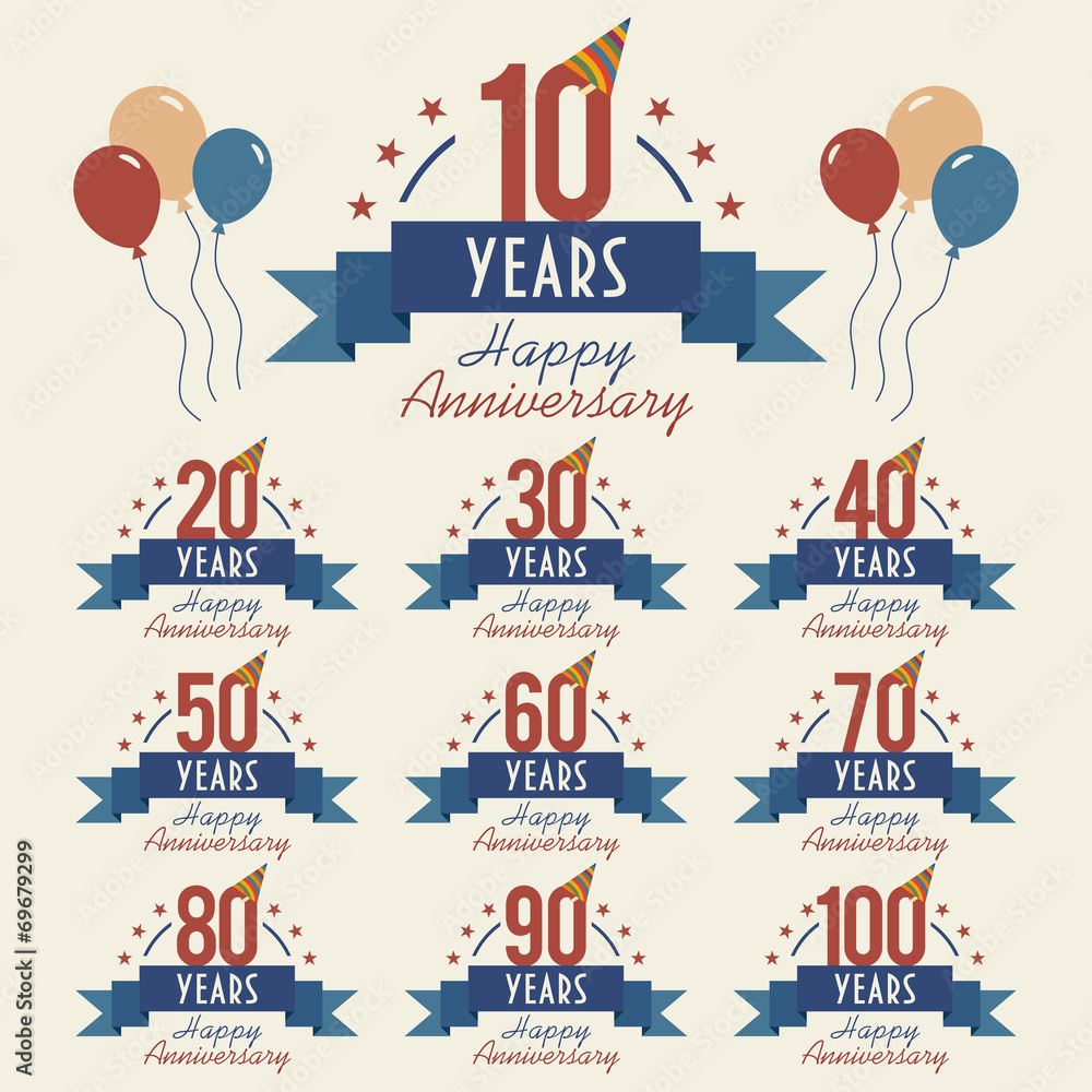 Anniversary sign collection Anniversary sign collection