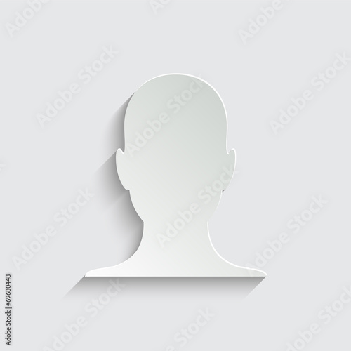 human profile picture with shadow on a grey background