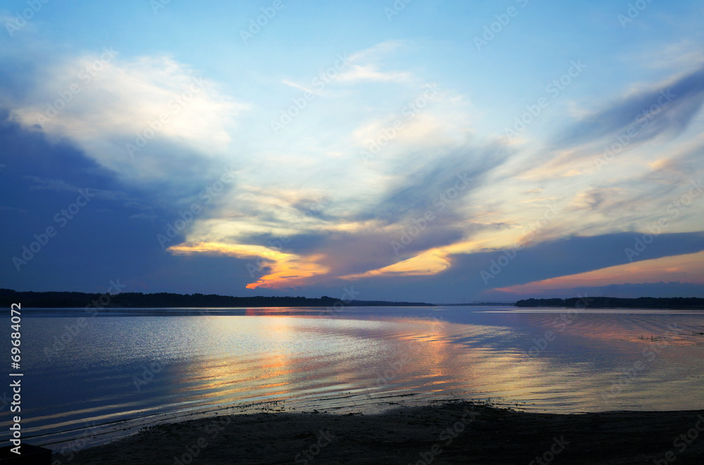 Fototapeta premium Summer nature, sunset