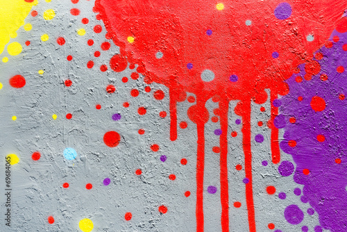 Obraz na płótnie Graffiti tâches de couleur w salonie