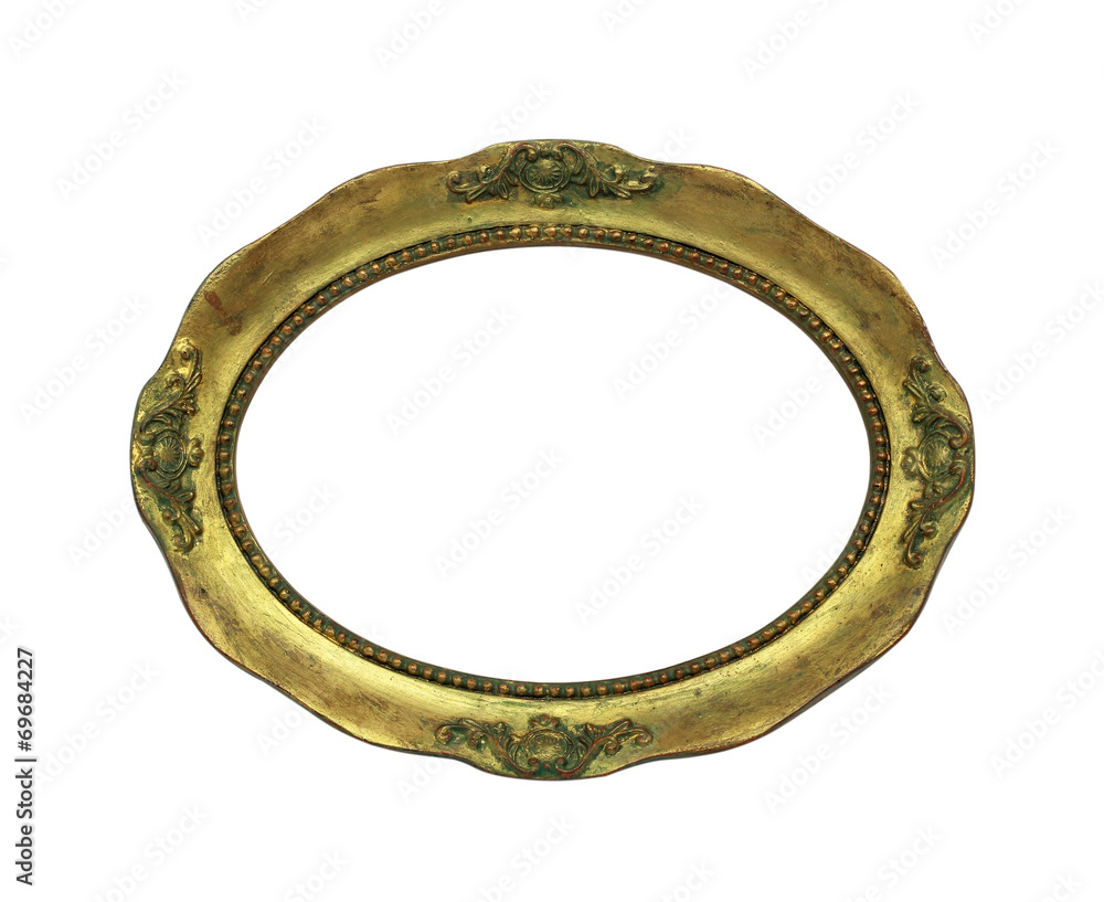 gold picture frame. isolated on white gold picture frame. isolated on white