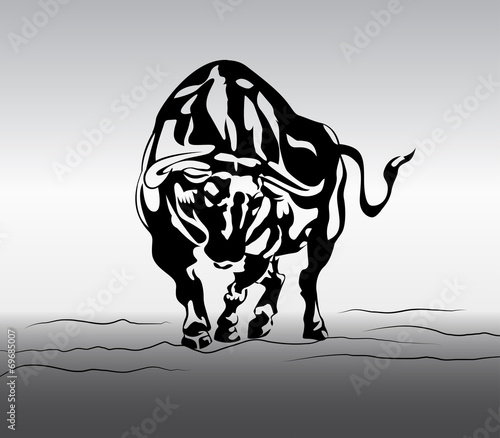 angry bull vector