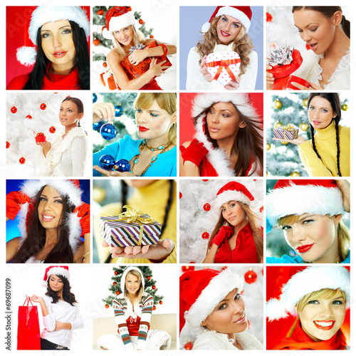 Colorful composition with christmas theme
