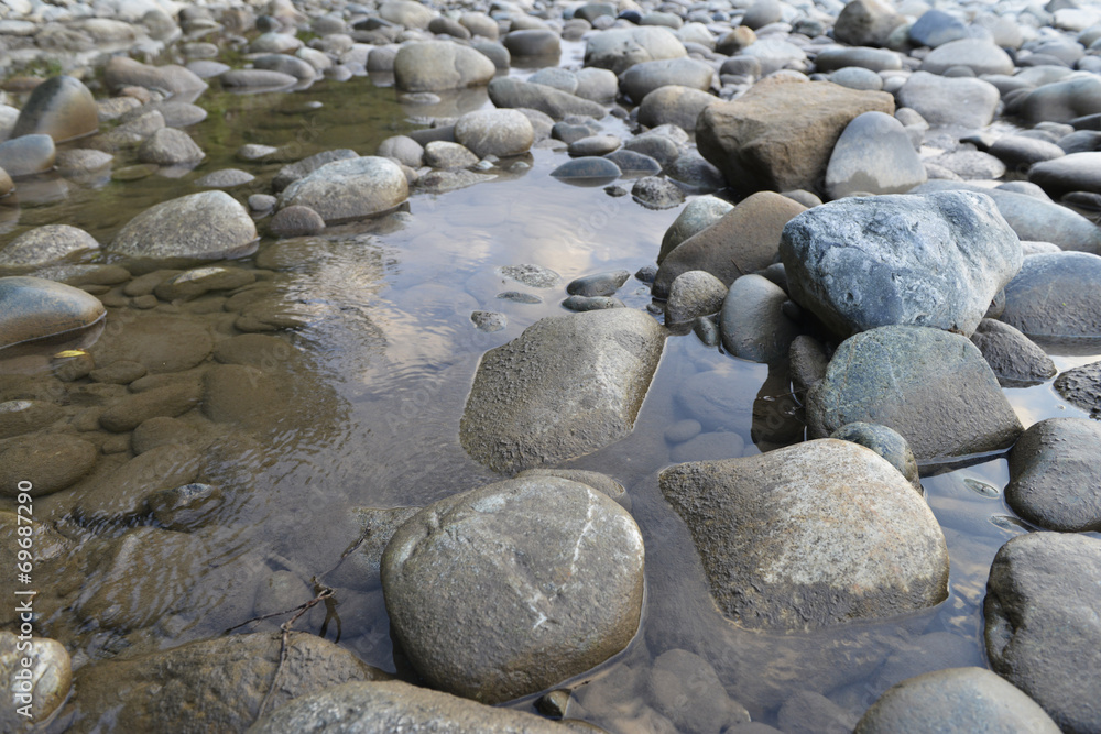 pebbles in the mountain river