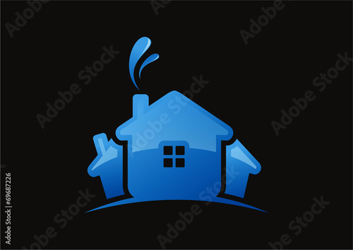 Wild nature real estate simple home vector logo icon