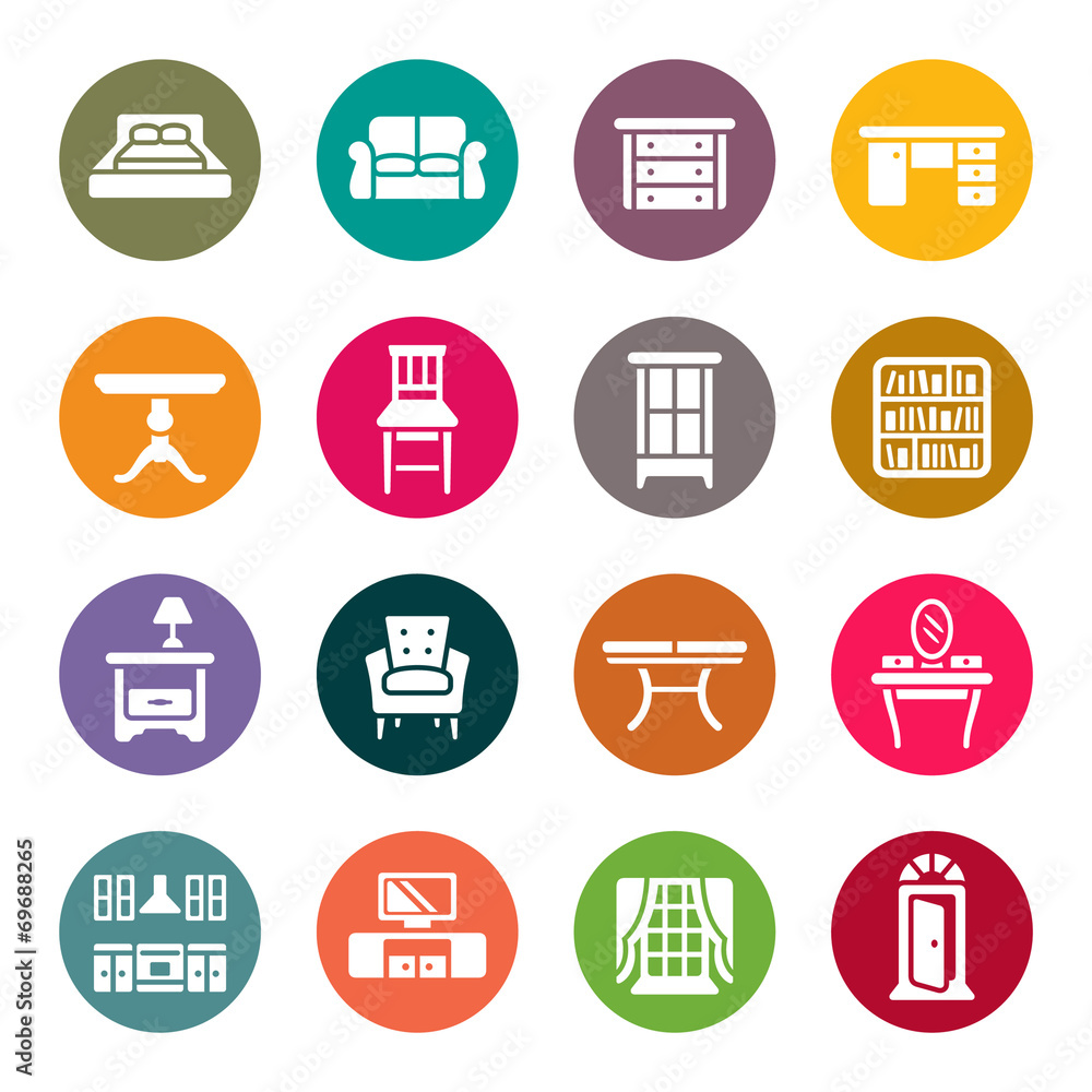 Furniture icon set Furniture icon set