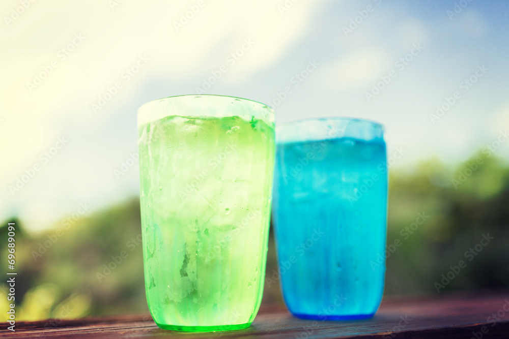 close up of two glasses with cold water close up of two glasses with cold water