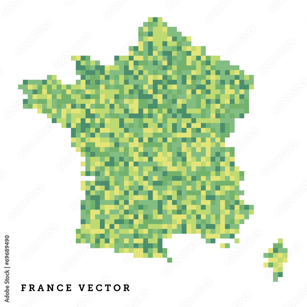 Pixel art outline of France