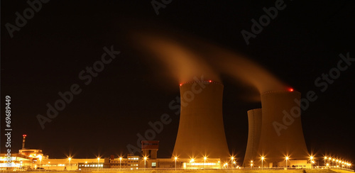 Nuclear power plant at night - Temelin, Czech Republic