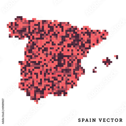 Pixel art outline of Spain