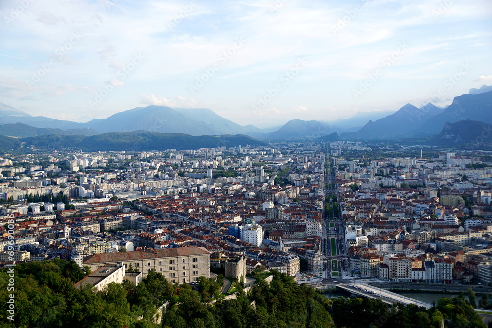 View over Grenoble, taken from la Bastille