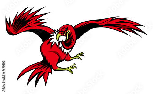 illustration of Cartoon vulture for sign or sport team