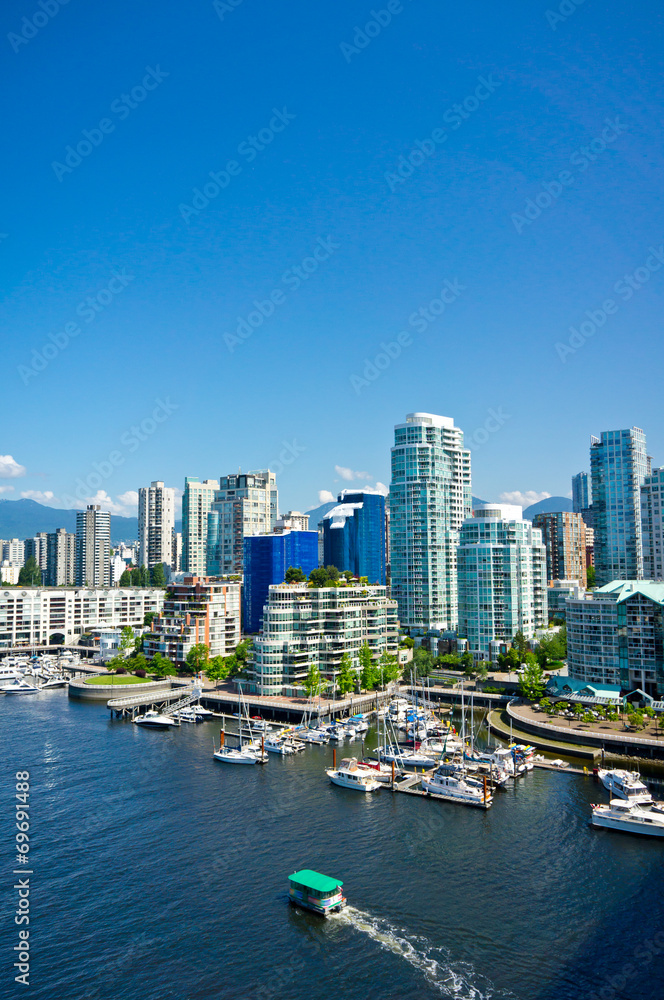 Naklejka premium Piękny widok na Vancouver, Kolumbia Brytyjska, Kanada