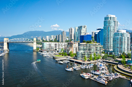 Stampa su tela Beautiful view of Vancouver, British Columbia, Canada