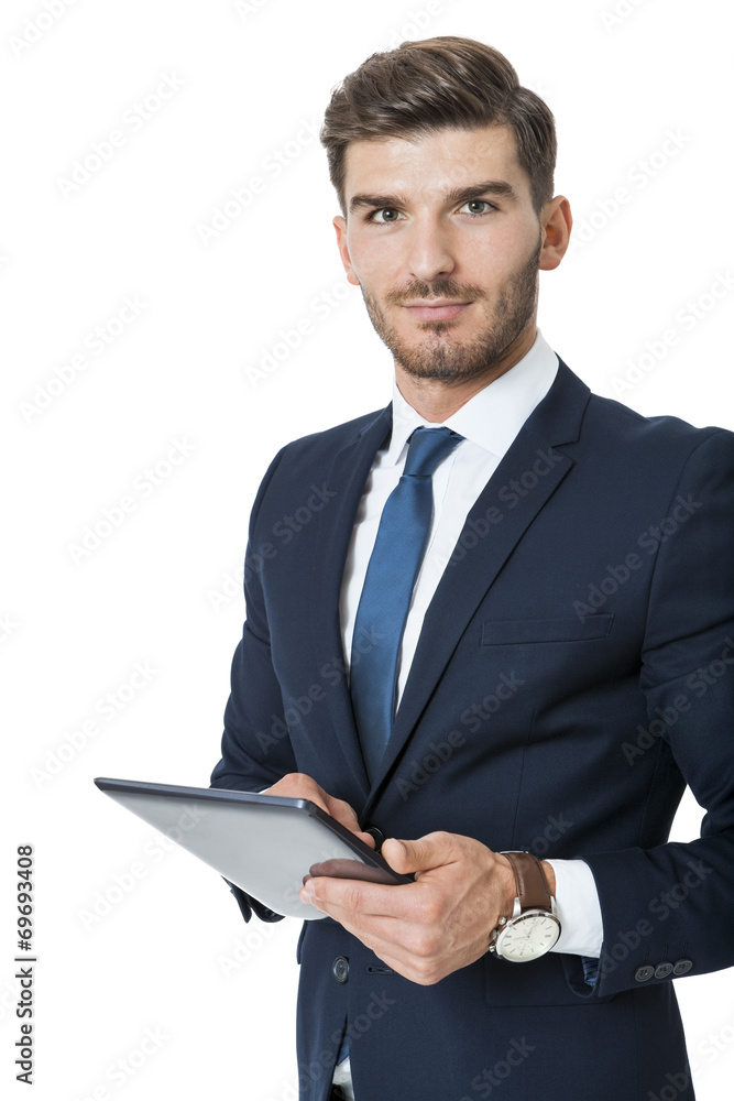 Businessman using a tablet computer Businessman using a tablet computer