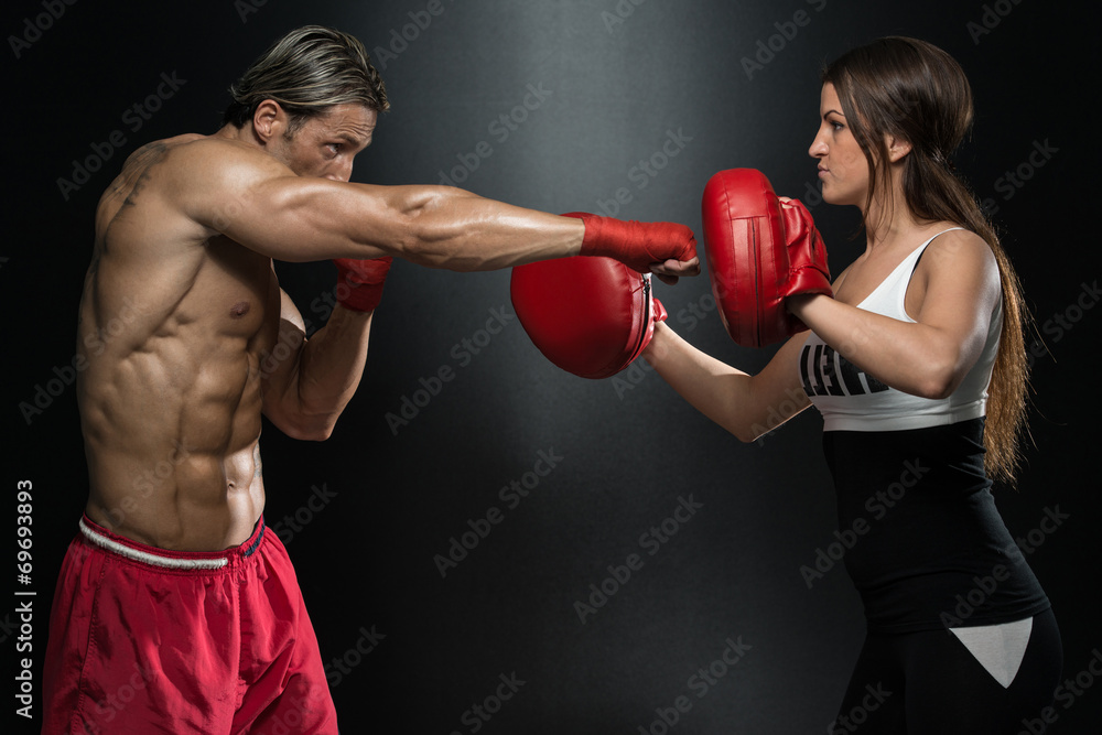 Couple Exercising Punching