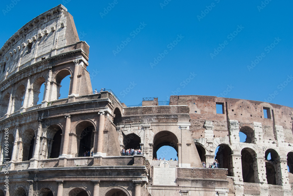 Beautiful view of famous ancient Colosseum in Rome, Italy
