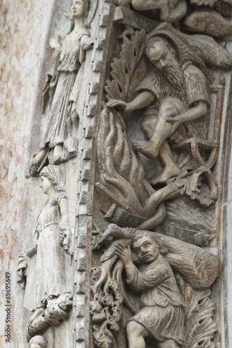 St Mark Basilica top arch detailed sculptures