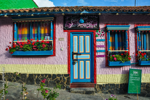 Colorful houses of Pueblito Boyacense, Boyaca,Colombia photo