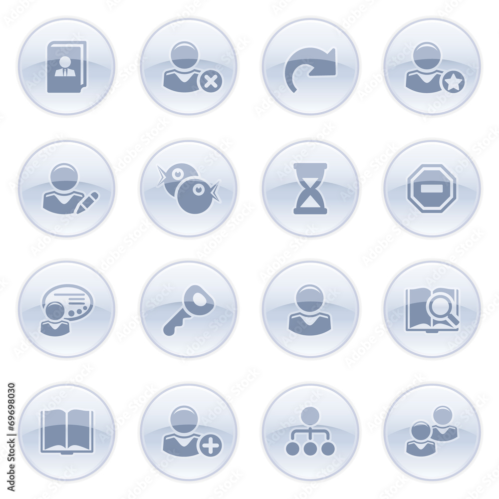 Users icons on blue buttons. Users icons on blue buttons.