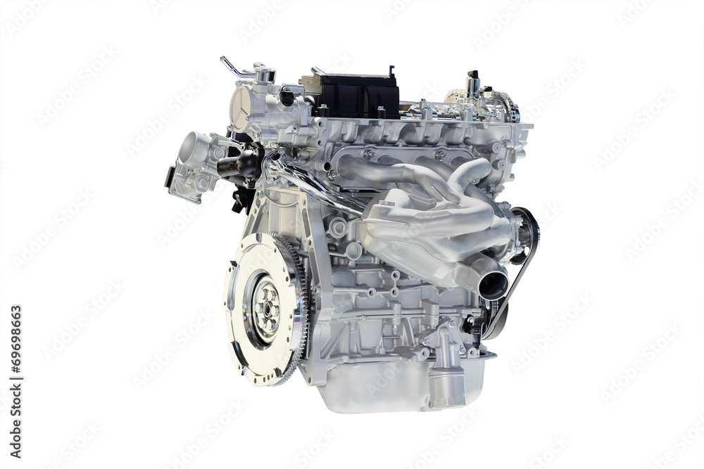 The image of an engine isolated under the white background