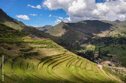 Fotografie, Obraz Pisac Incas ruins, Sacred Valley, Peru