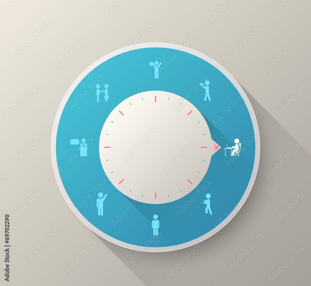 Naklejka premium Vector circle business people icons.