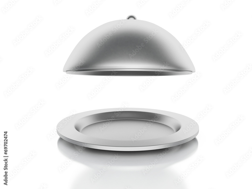 Silver Restaurant cloche on a white background Silver Restaurant cloche on a white background