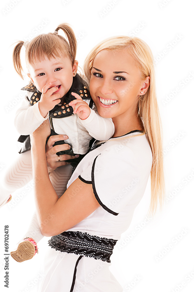happy young mother and daughter happy young mother and daughter