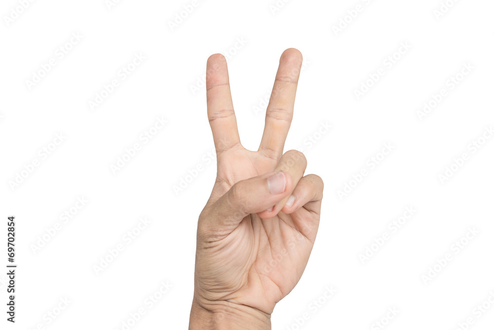 isolated child hand shows the number two isolated child hand shows the number two