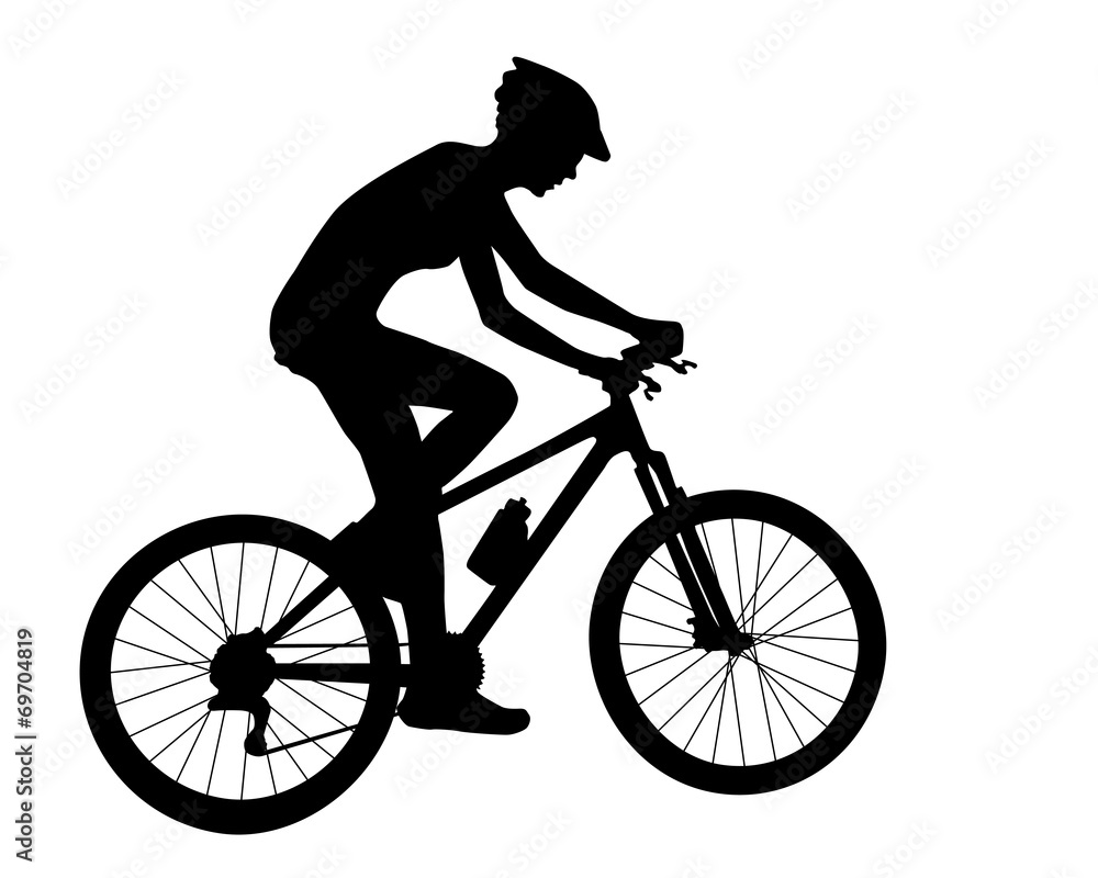 Obraz premium cyclist woman silhouette