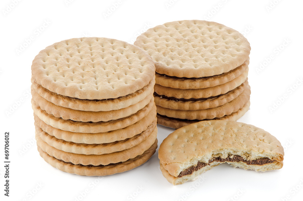 Sandwich biscuits with chocolate filling Sandwich biscuits with chocolate filling