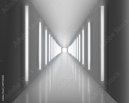 Illuminated passage. Vector illustration.
