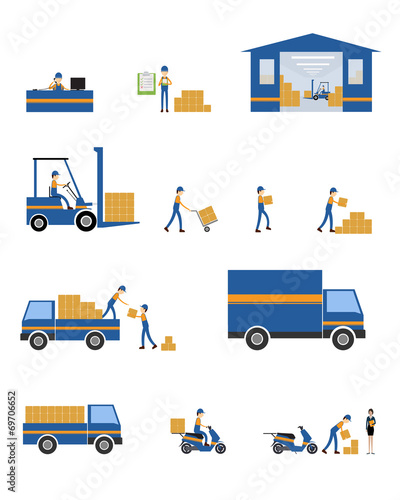 vector character  logistic  and shipping  business  teamwork