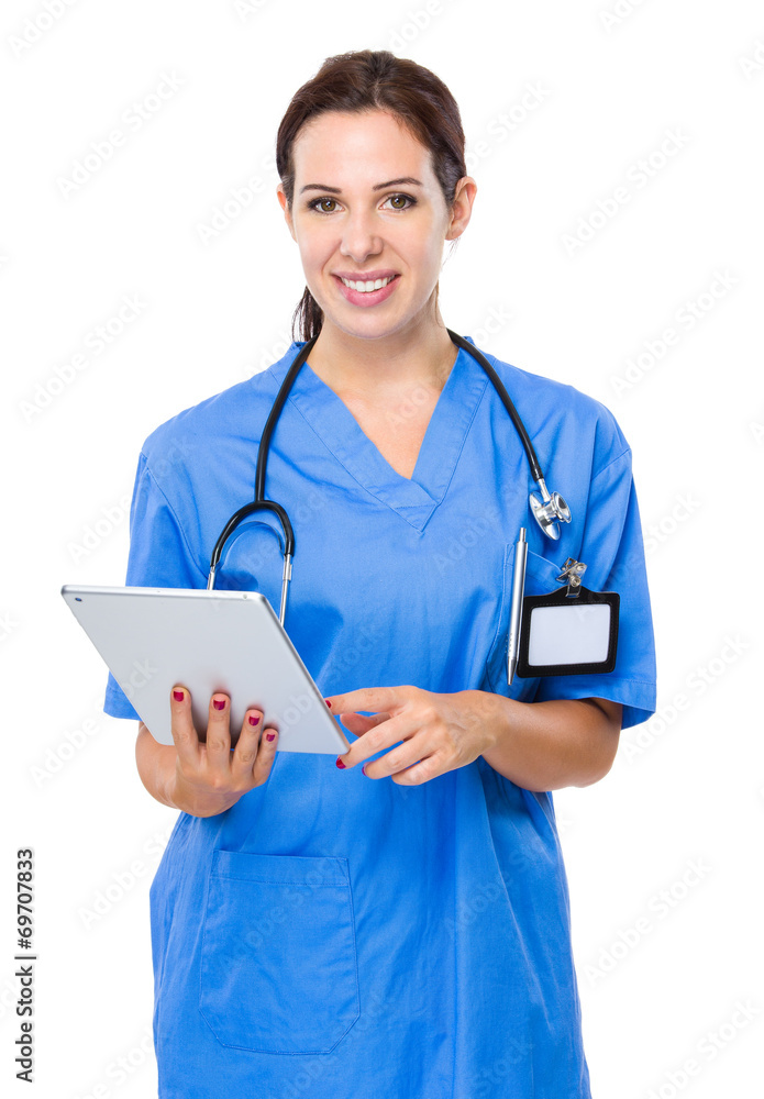 Doctor use of digital tablet Doctor use of digital tablet