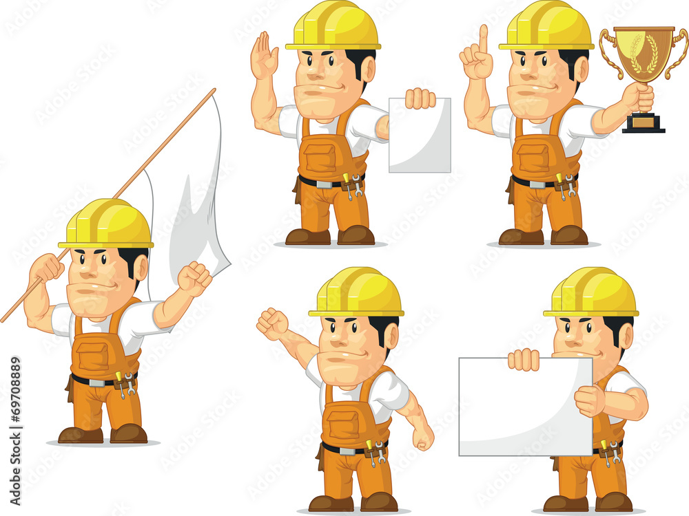 Strong Construction Worker Mascot 9 Strong Construction Worker Mascot 9