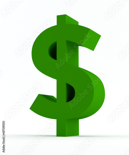 Green Dollar sign isolated