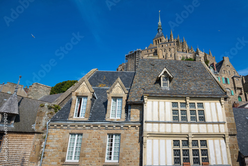 Mont Saint Michel ancient village. Normandy, France.