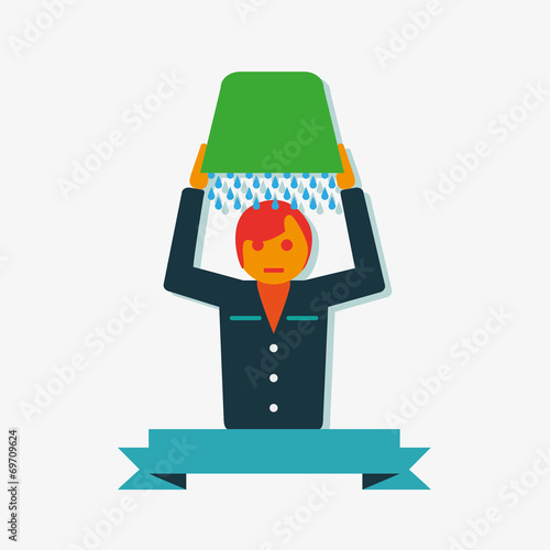 ALS Ice Bucket Challenge concept icon label