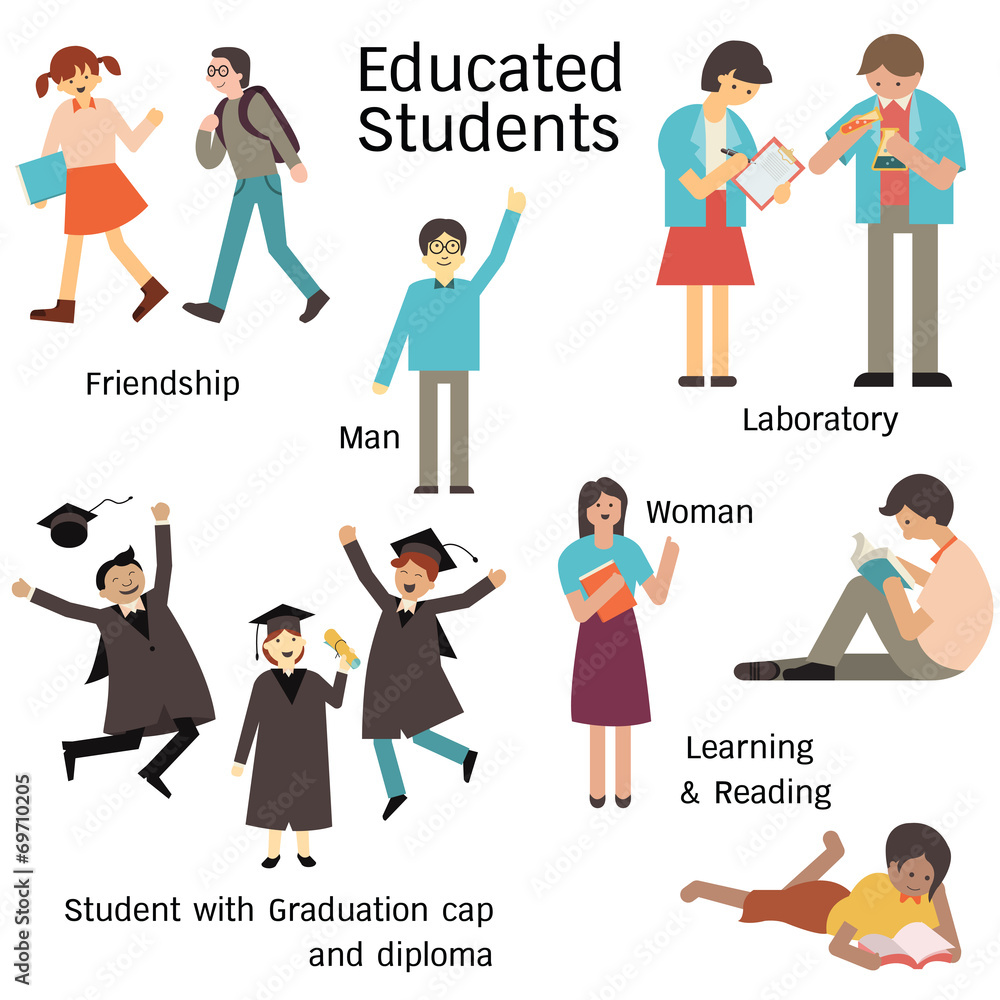 Fototapeta premium Educated student set
