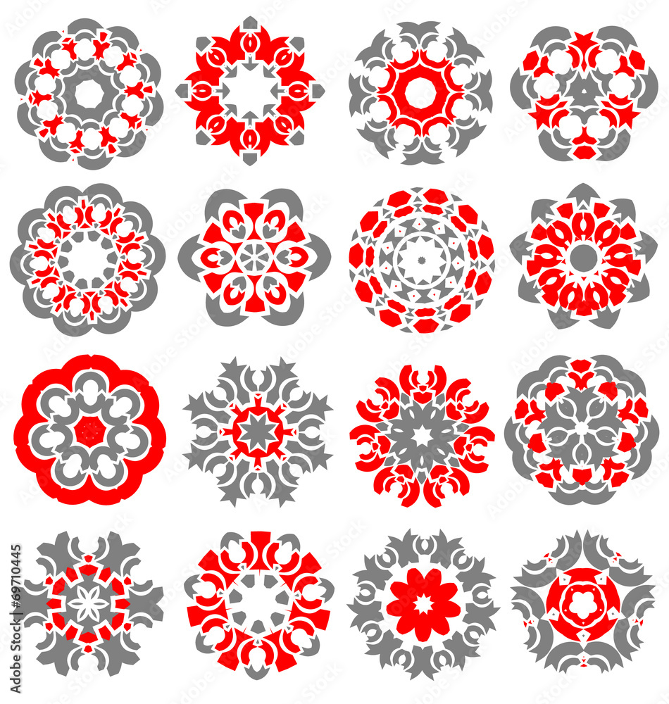 Beautiful abstract flower elements Beautiful abstract flower elements