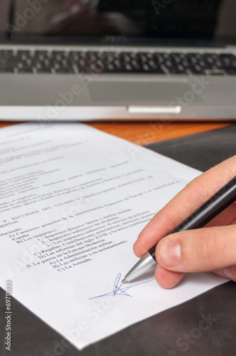 Hand signing documents