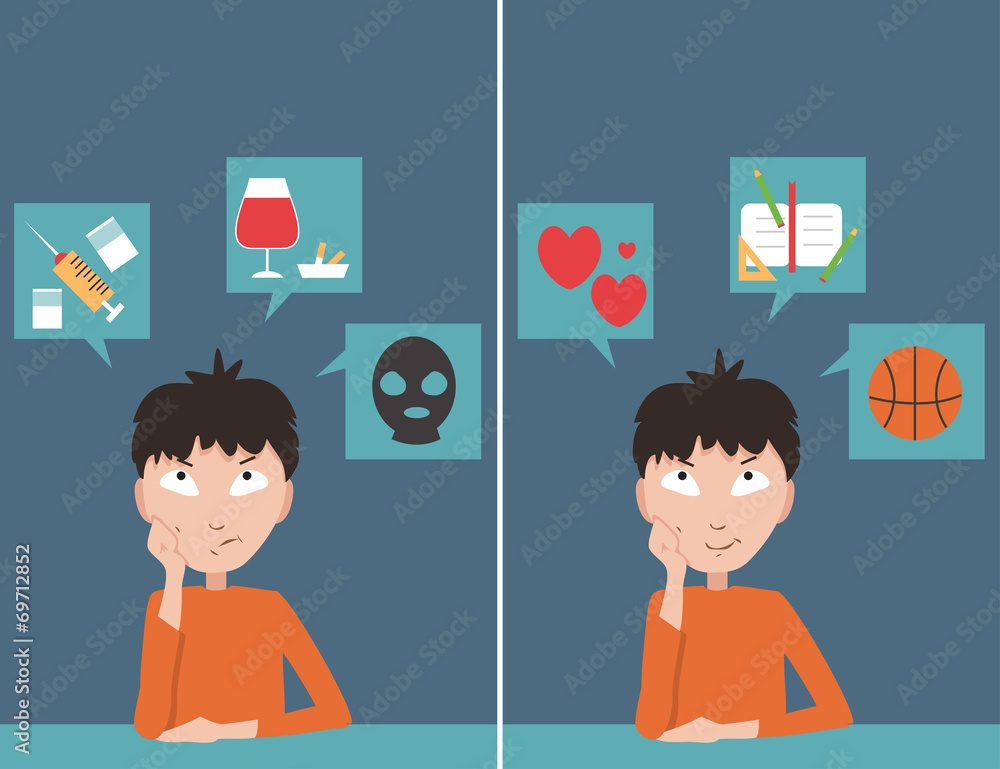 positive and negative worldview Stock Vector | Adobe Stock