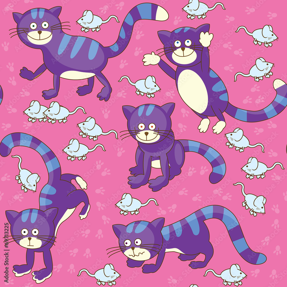 Funny cat and mouse seamless Funny cat and mouse seamless