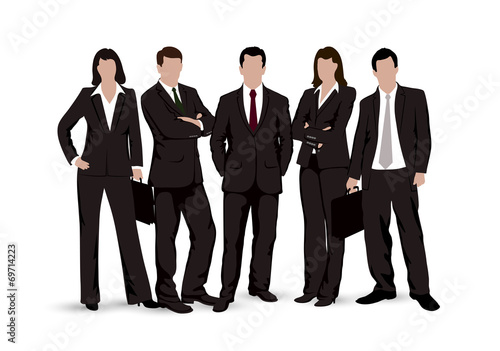 drawings businessmen on a white background