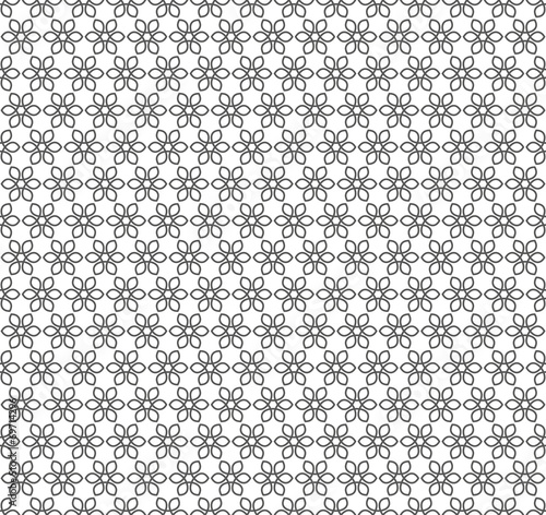 Metal Seamless Lattice with Flower Ornament. Vector.