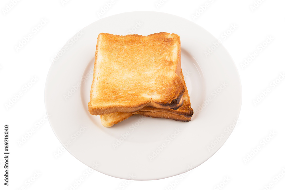 Bread toast over white background Bread toast over white background