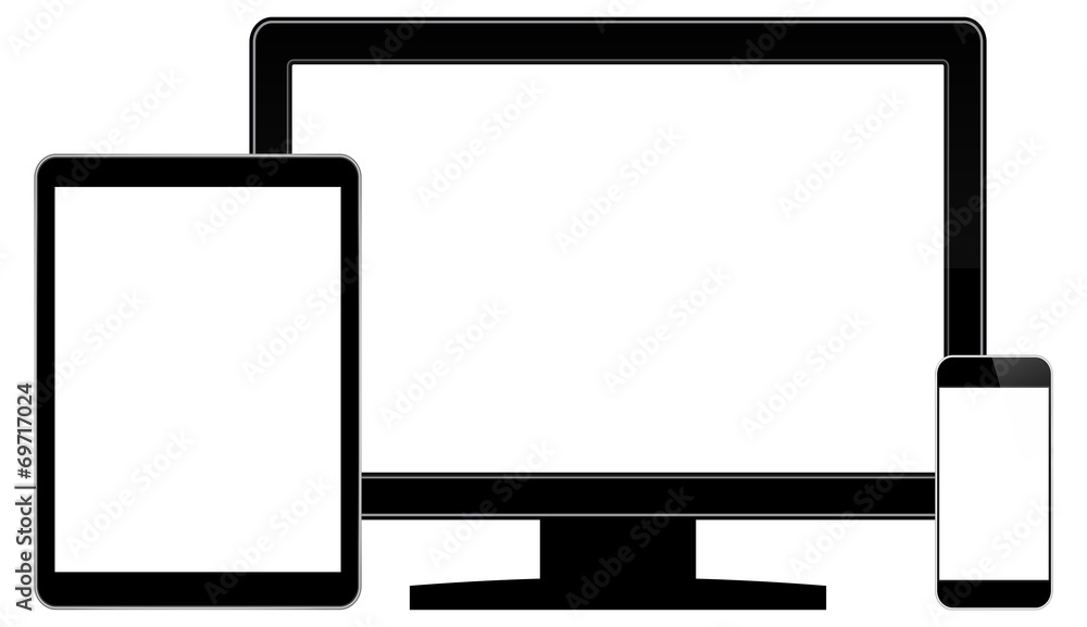 Computer Monitor And Modern Communication Gadgets Computer Monitor And Modern Communication Gadgets