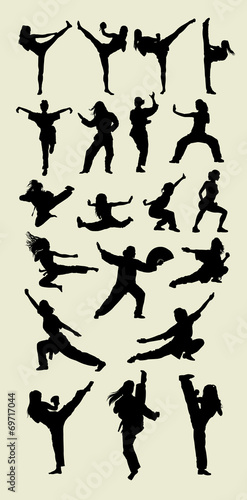 Female Martial Art Silhouettes